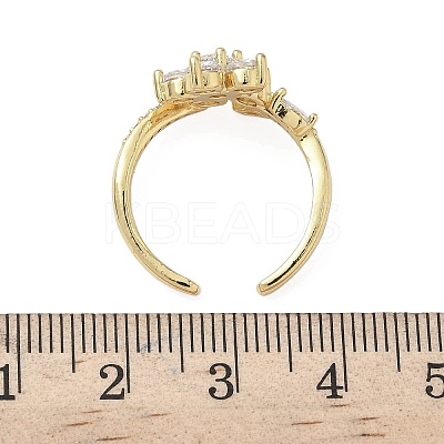 Brass Micro Pave Cubic Zirconia Cuff Rings for Women RJEW-H256-05G-1