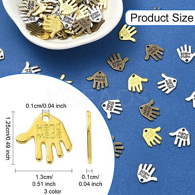 120Pcs 3 Colors Tibetan Style Alloy Charms TIBEP-YW0001-94-1