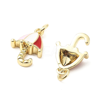 Brass Enamel Charms KK-L237-006G-1