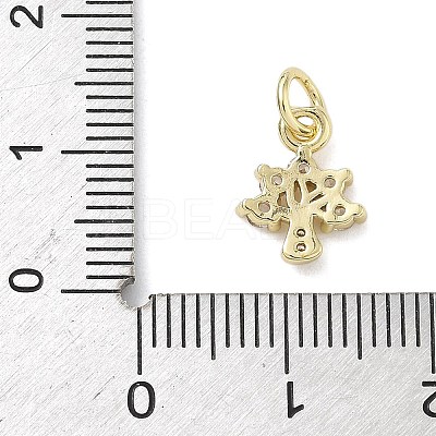 Brass Micro Pave Cubic Zirconia Tree Charms KK-K368-51G-1