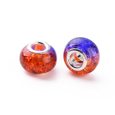 Crackle Two Tone Resin European Beads RPDL-T003-06A-1