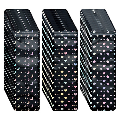 30Pcs 3 Styles Rectangle Laser Plastic Yin-yang Zip Top Gift Bags OPP-TA0001-12-1