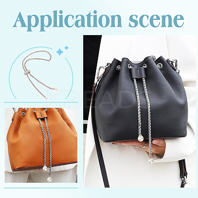 2Pcs Alloy Bucket Bag Drawstring Chains DIY-WR0003-08P-1