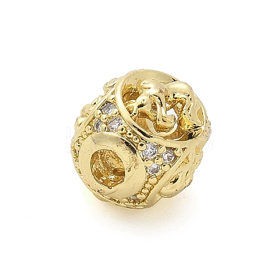 Brass Micro Pave Cubic Zirconia Beads KK-Z095-04G-02-1
