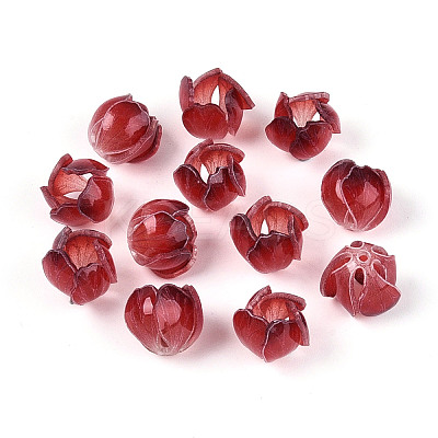 Flower Resin Bead Cap RESI-T059-17-1