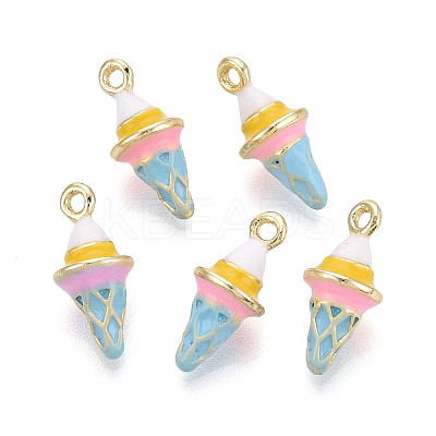 Rack Plating Alloy Enamel Pendants PALLOY-N181-25KCG-01-1