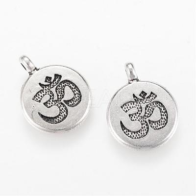 Tibetan Style Alloy Pendants TIBEP-Q064-24AS-RS-1
