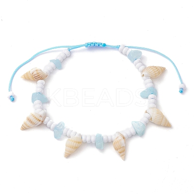 Dyed Natural White Jade Braided Bead Bracelets BJEW-JB10358-01-1