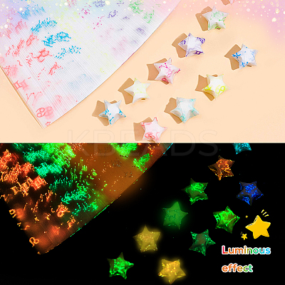 3 Sets 10 Colors Luminous Lucky Star Origami Paper DIY-CP0010-81-1