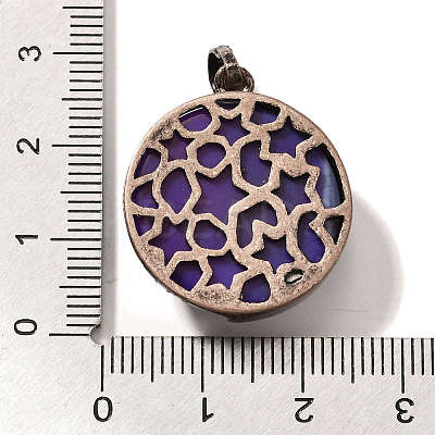 Natural Purple Banded Agate(Dyed & Heated) Pendants G-P560-01R-11-1