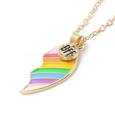 BFF/Best Friends Forever Alloy Pendant Necklaces X-NJEW-K124-02C-G-1
