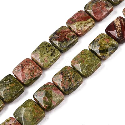 Natural Unakite Beads Strands G-T138-158-1