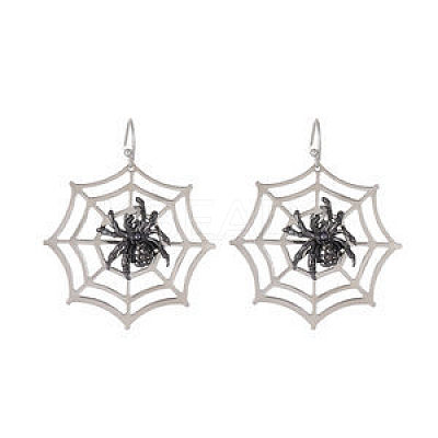 Halloween Alloy Rhinestone Dangle Earrings FS-WG03594-09-1