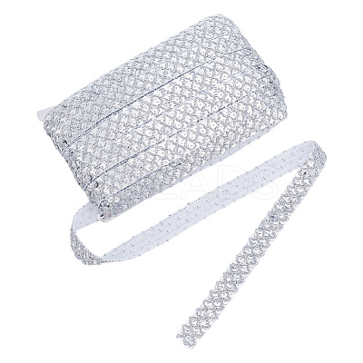 Polyester with PVC Paillette Lace Trim Ribbon OCOR-WH0101-91B-1