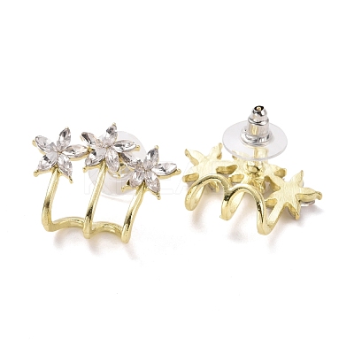 Crystal Rhinestone Triple Trees Stud Earrings EJEW-C006-05-1