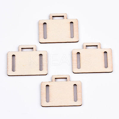 Undyed Natural Wooden Pendants WOOD-S058-021-1