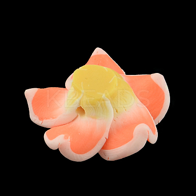 Handmade Polymer Clay 3D Flower Plumeria Beads LS-X-CLAY-Q192-30mm-12-1
