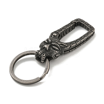 Tibetan Style 316 Surgical Stainless Steel Fittings with 304 Stainless Steel Key Ring FIND-Q101-07AS-02-1