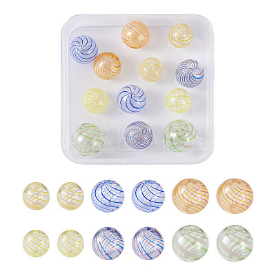 12Pcs 6 Style Transparent Handmade Blown Glass Globe Beads GLAA-PJ0001-03-1
