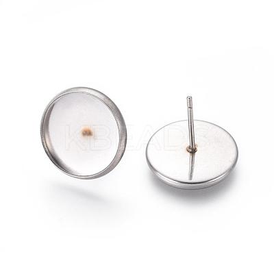 Tarnish Resistant 304 Stainless Steel Stud Earring Settings STAS-L182-16-1