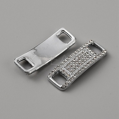 1 Pair Brass Micro Pave Clear Cubic Zirconia Connector Charms FIND-AR0002-41-1