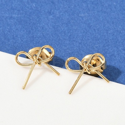 Ion Plating(IP) 304 Stainless Steel Stud Earrings EJEW-G395-26G-1