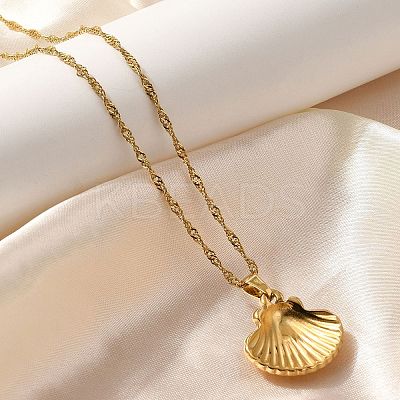 Summer Beach 304 Stainless Steel Pendant Rope Chain Necklaces for Women LS-STAS-Z108-01G-07-1