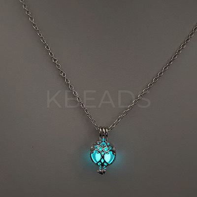 Alloy with Luminous Resin Bead Inside Pendant Necklaces for Women Men FS-WG4D5C2-28-1