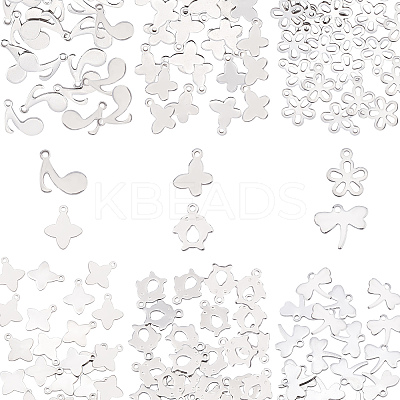 240Pcs 6 Style 304 Stainless Steel Charms STAS-DC0003-21-1