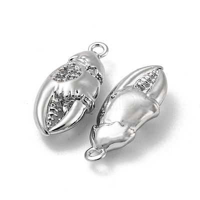 Brass Micro Pave Clear Cubic Zirconia Pendants KK-H460-32P-1