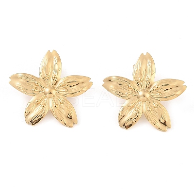 Flower 304 Stainless Steel Stud Earrings for Women EJEW-Z065-12G-02-1