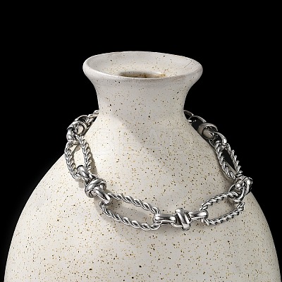 304 Stainless Steel Figaro Link Chain Bracelets for Women Men BJEW-F488-06P-1