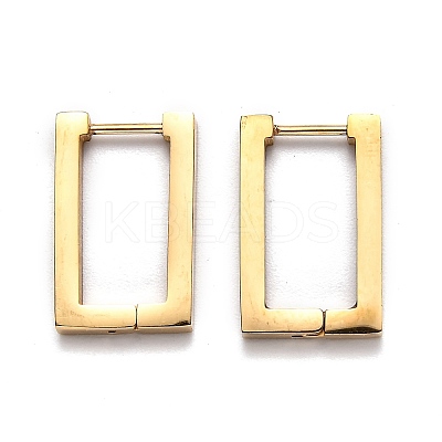 304 Stainless Steel Rectangle Huggie Hoop Earrings STAS-J033-10B-G-1