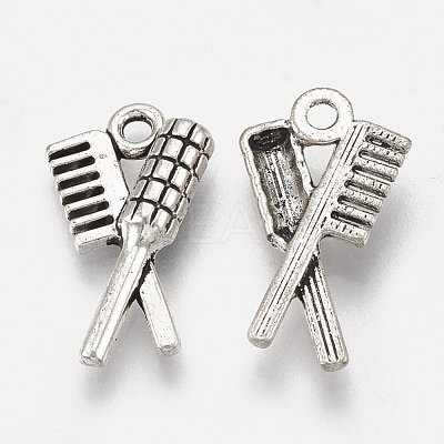 Tibetan Style Alloy Pendants TIBEP-T052-02AS-RS-1