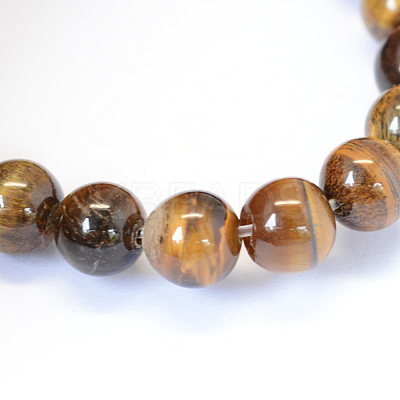 Grade AB Natural Tiger Eye Round Bead Strands X-G-E334-4mm-17-1