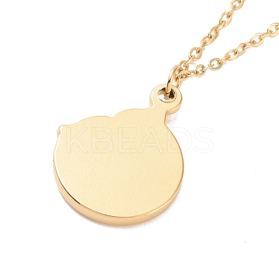Ion Plating(IP) 304 Stainless Steel Whale Tail Pendant Necklace for Women NJEW-F294-06G-1