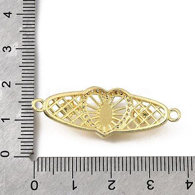 Brass Pave Cubic Zirconia Religion Connector Charms KK-Q066-16B-G-1