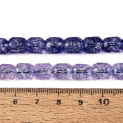 Transparent Crackle Glass Beads Strands GLAA-Q108-04A-07-1