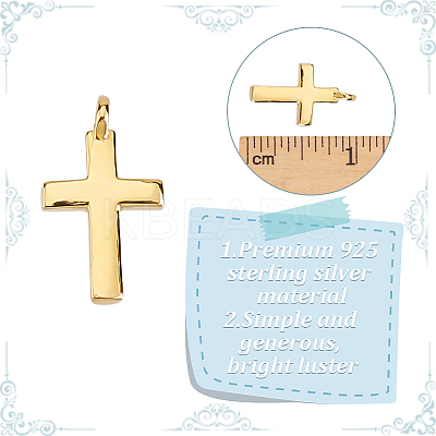 4Pcs 925 Sterling Silver Cross Charms FIND-GO0002-62B-1
