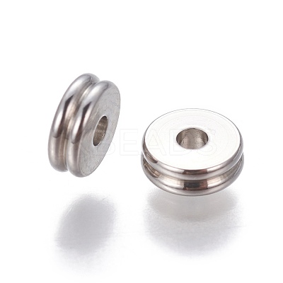Non-Tarnish 201 Stainless Steel Grooved Spacer Beads X-STAS-P239-05P-1