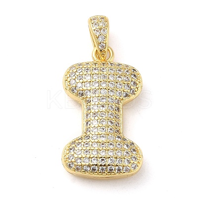 Brass Micro Pave Cubic Zirconia Pendants KK-E061-03G-09-1