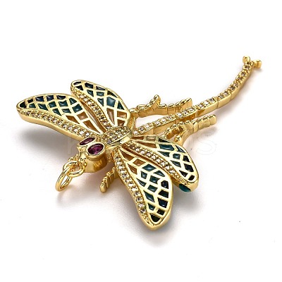 Autumn Theme Brass Micro Pave Cubic Zirconia Pendants ZIRC-L100-004G-1