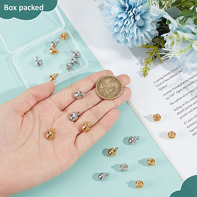 20Pcs 2 Colors Stainless Steel Charms STAS-BC0004-11-1