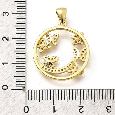 Rack Plating Brass Micro Pave Cubic Zirconia Pendants KK-L226-050G-04-1