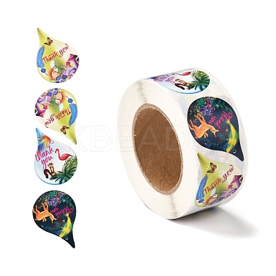 Word Thank You Teardrop Roll Stickers DIY-B031-02B-1
