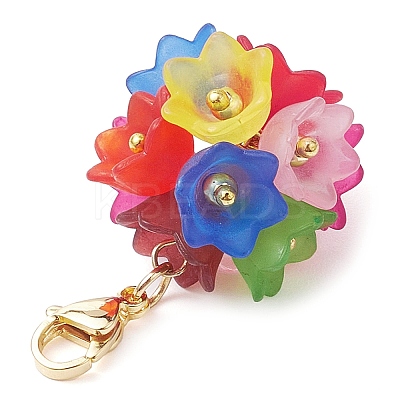Hydrangea Flower Acrylic Pendant Decoration HJEW-TA00294-1