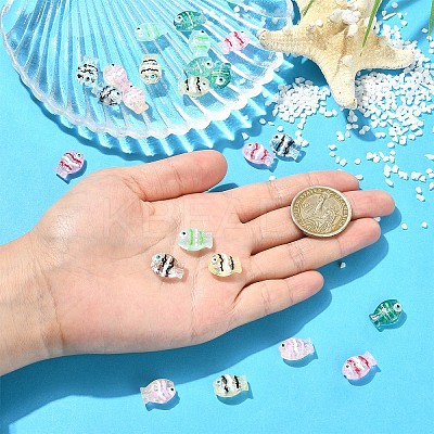 12Pcs 6 Colors Transparent Glass Beads LAMP-YW0004-22-1