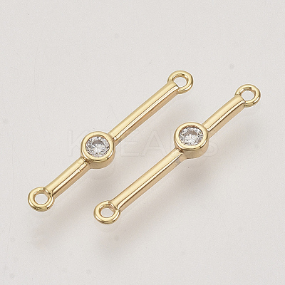 Brass Cubic Zirconia Links connectors KK-N216-24-1