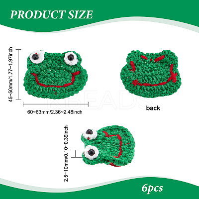 Frog's Head Shape Cartoon Style Polyester Knitted Costume Ornament Accessories DIY-BC0006-65-1
