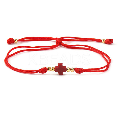 Adjustable Brass & Acrylic Beads Slider Bracelets NV0249-2-1